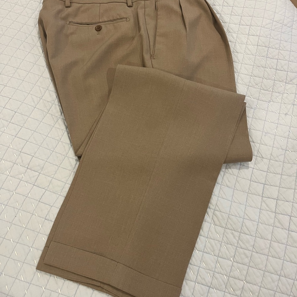 Alan Flusser Tan Dress Pants Classic Design